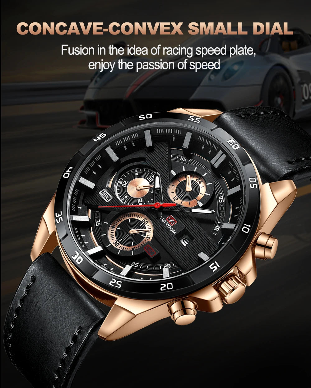 2023 New Dropshipping Racing Car Mens Watches Top Brand Luxury Sport Reloj Hombre Casual Big Dial Military Leather Black Watches