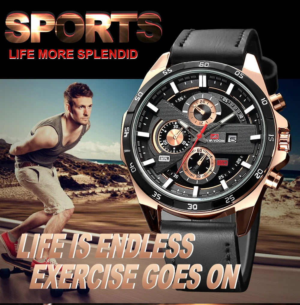 2023 New Dropshipping Racing Car Mens Watches Top Brand Luxury Sport Reloj Hombre Casual Big Dial Military Leather Black Watches