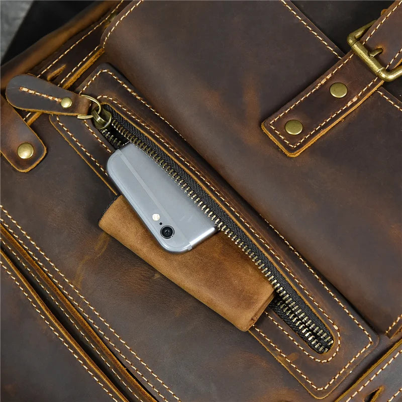 Newsbirds men's leather backpack retro luxury fashion style bagpack travel bag backpack school bag for man leather daypack men