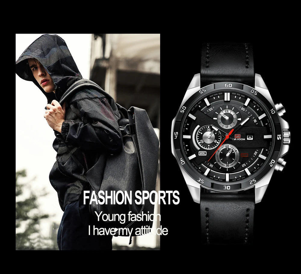 2023 New Dropshipping Racing Car Mens Watches Top Brand Luxury Sport Reloj Hombre Casual Big Dial Military Leather Black Watches