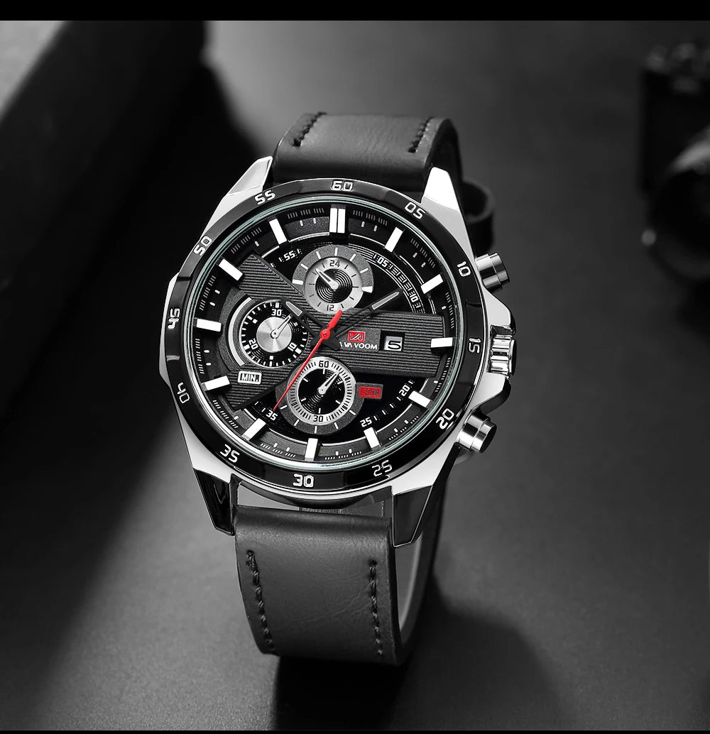 2023 New Dropshipping Racing Car Mens Watches Top Brand Luxury Sport Reloj Hombre Casual Big Dial Military Leather Black Watches