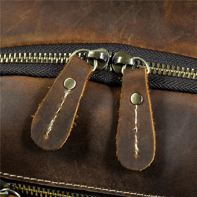 Newsbirds men's leather backpack retro luxury fashion style bagpack travel bag backpack school bag for man leather daypack men