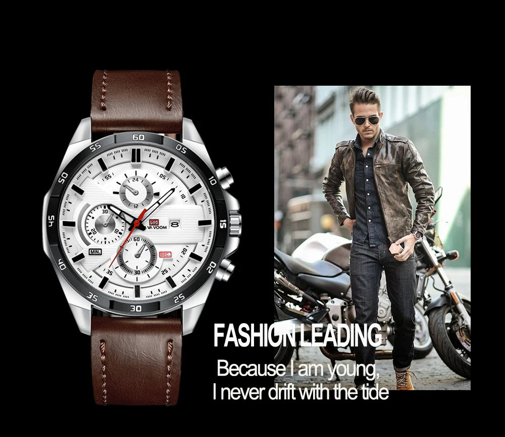 2023 New Dropshipping Racing Car Mens Watches Top Brand Luxury Sport Reloj Hombre Casual Big Dial Military Leather Black Watches
