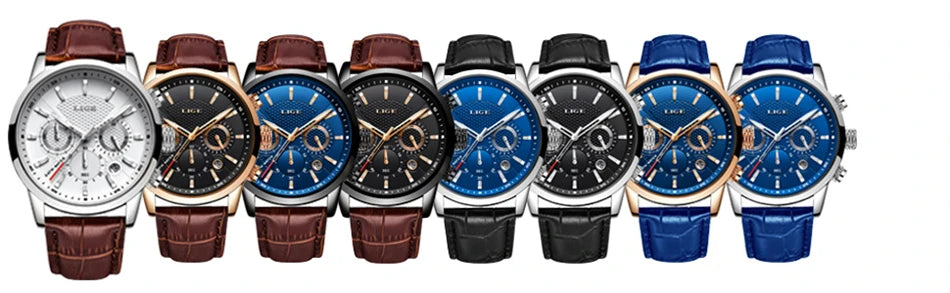 Watches Mens New LIGE Top Brand Luxury Casual Stainless Quartz Mens Watch Business Clock Male Sports Waterproof Date Chronograph