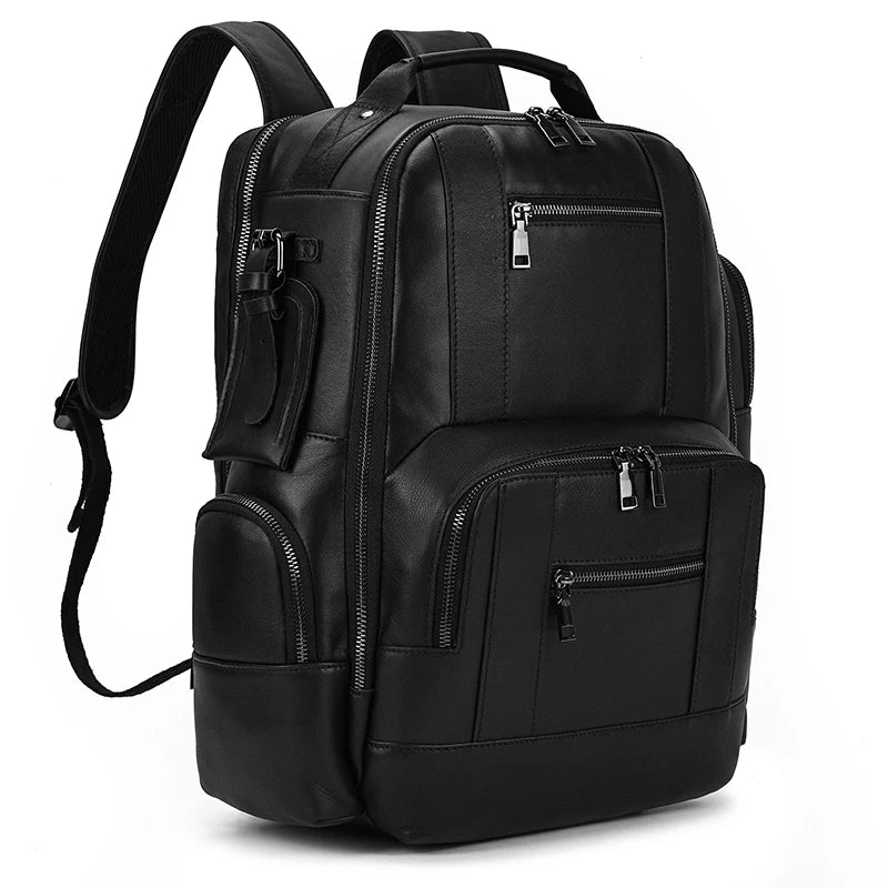 Newsbirds men's leather backpack retro luxury fashion style bagpack travel bag backpack school bag for man leather daypack men