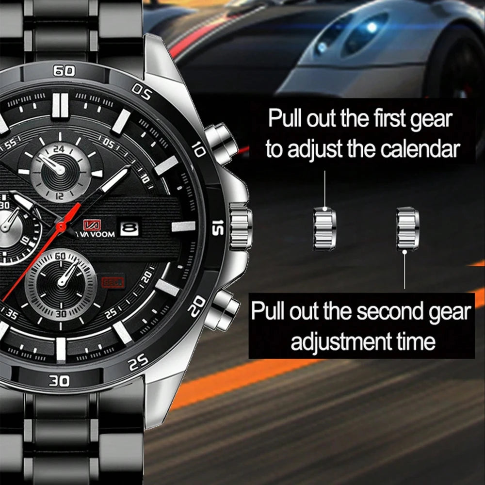 2023 New Dropshipping Racing Car Mens Watches Top Brand Luxury Sport Reloj Hombre Casual Big Dial Military Leather Black Watches
