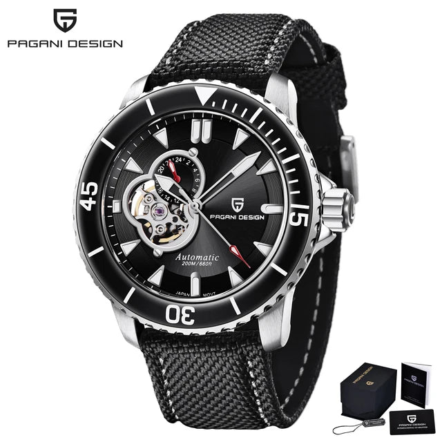 PAGANI Men's Stainless Steel Automatic Mechanical Wristwatch Sapphire Business Waterproof Tourbillon Luminous Watch