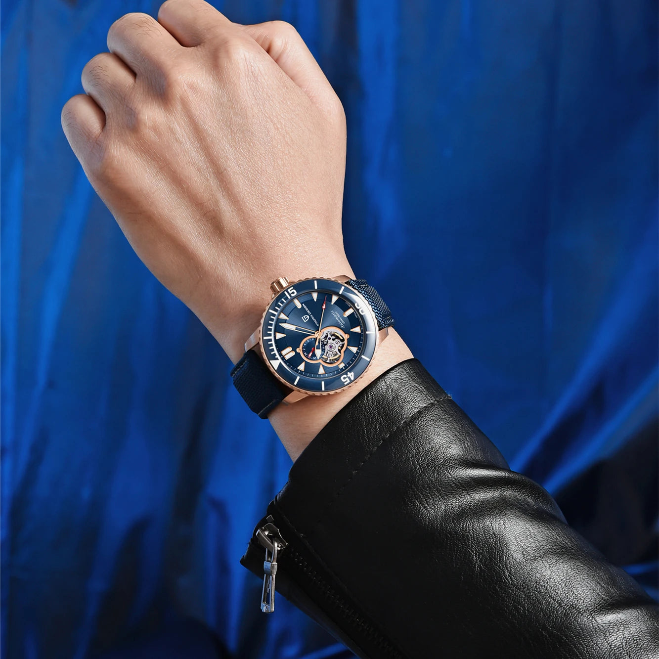 PAGANI Men's Stainless Steel Automatic Mechanical Wristwatch Sapphire Business Waterproof Tourbillon Luminous Watch