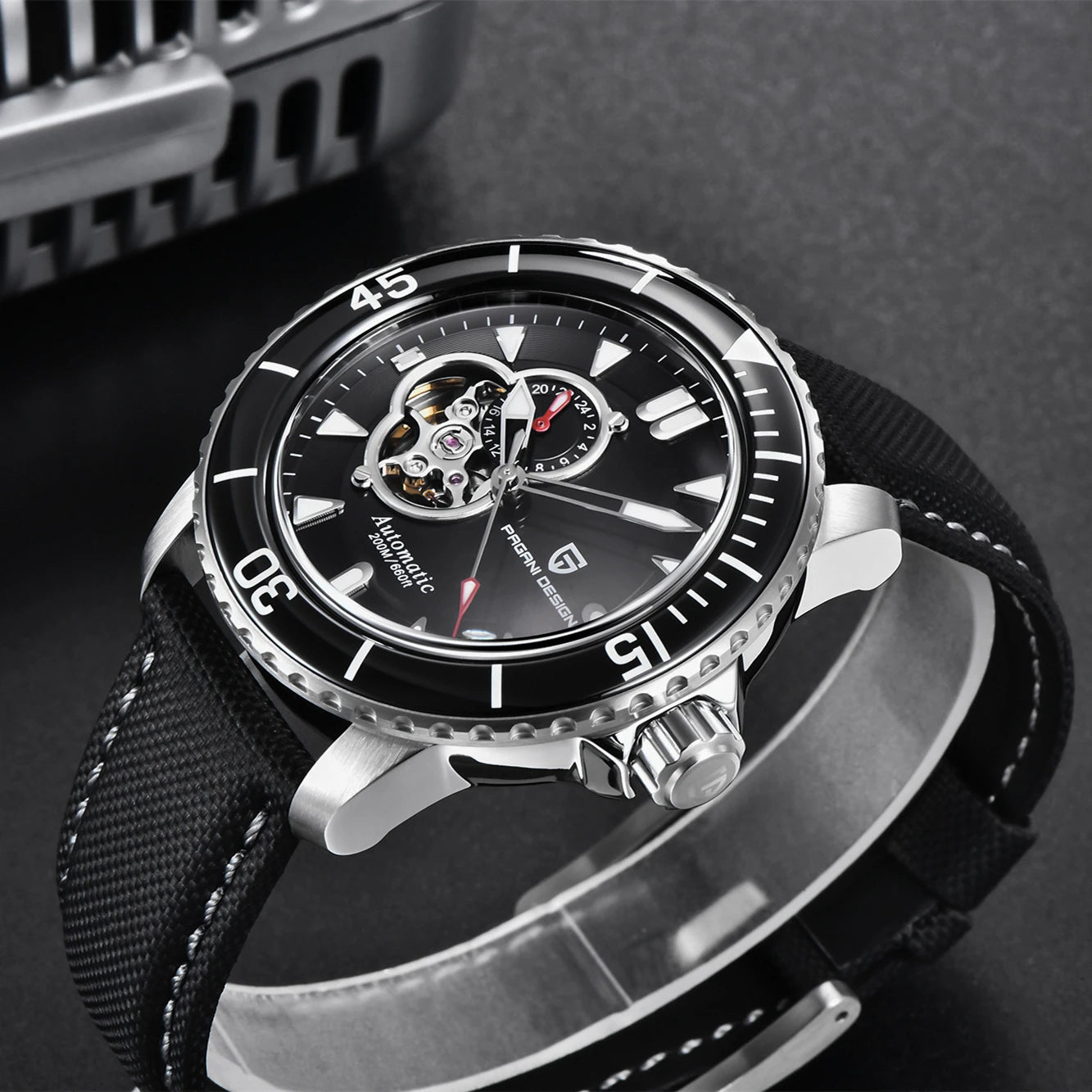 PAGANI Men's Stainless Steel Automatic Mechanical Wristwatch Sapphire Business Waterproof Tourbillon Luminous Watch