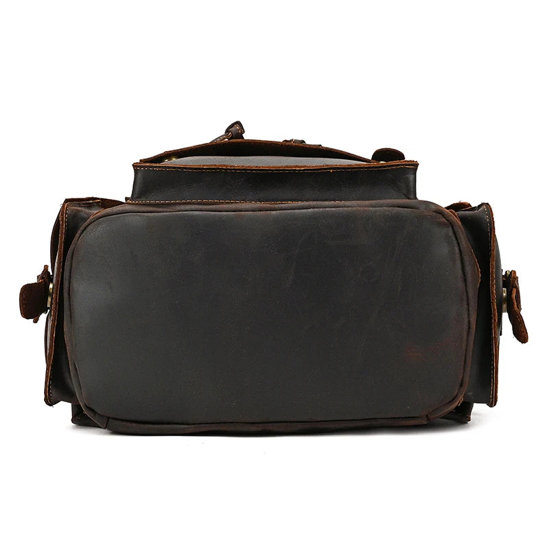 Newsbirds men's leather backpack retro luxury fashion style bagpack travel bag backpack school bag for man leather daypack men