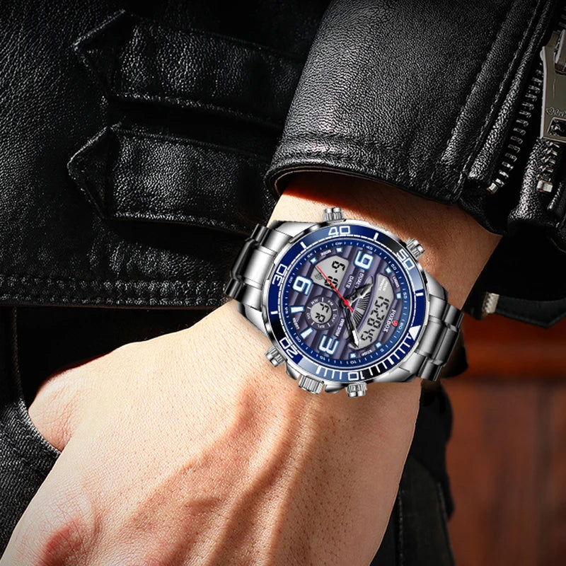 LIGE Mens Watch Top Luxury Brand Sports Military Watches Men Chronograph Quartz Wristwatch Date Digital Male Clock Reloj Hombre