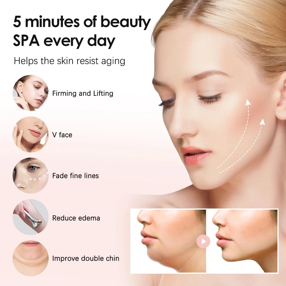 4D Roller Facial Massager EMS Face Lift Device V-Face Slimmer Skin Tightening Double Chin Remover Eye Care Massage Beauty Roller
