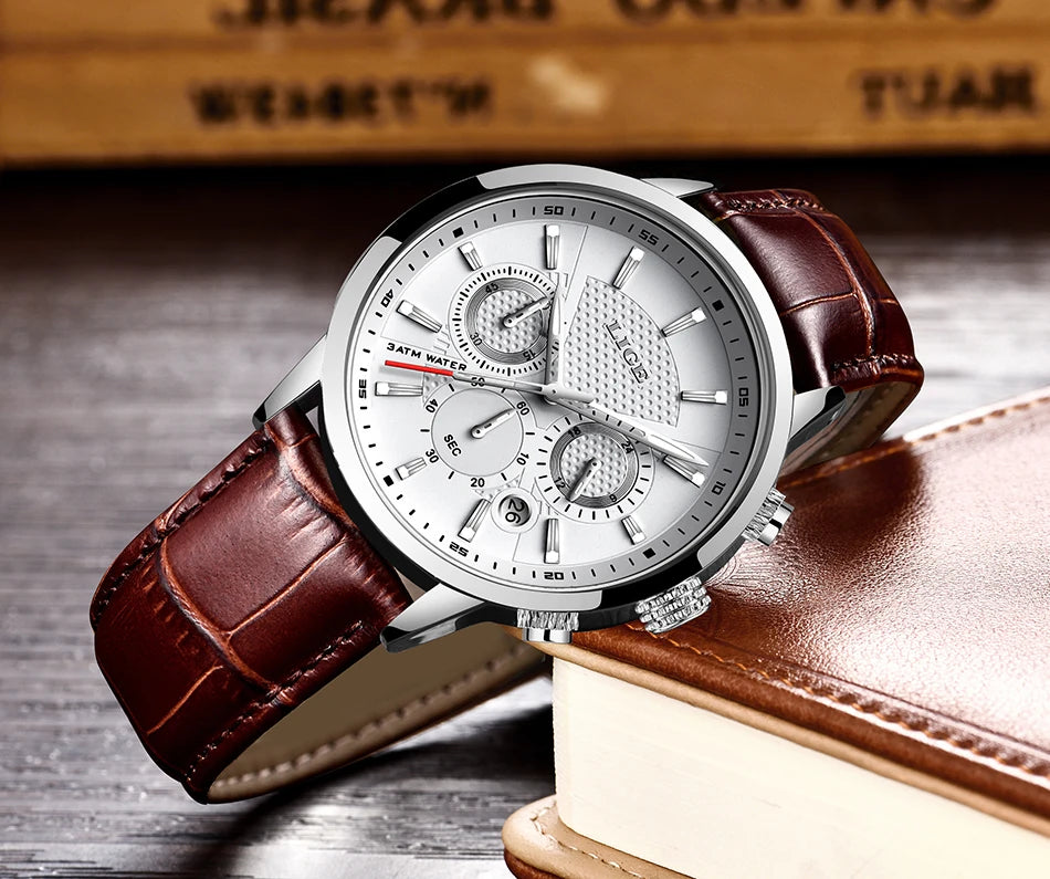 Watches Mens New LIGE Top Brand Luxury Casual Stainless Quartz Mens Watch Business Clock Male Sports Waterproof Date Chronograph