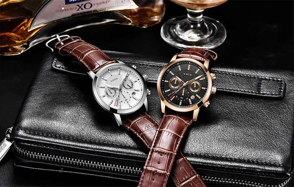 Watches Mens New LIGE Top Brand Luxury Casual Stainless Quartz Mens Watch Business Clock Male Sports Waterproof Date Chronograph