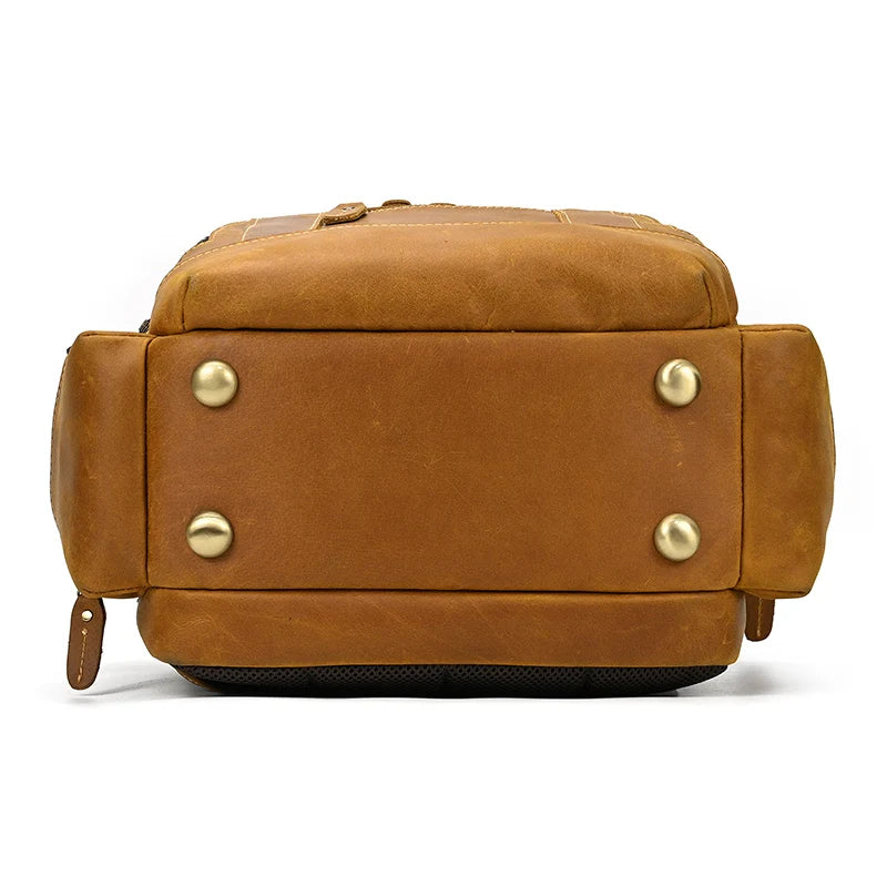 Newsbirds men's leather backpack retro luxury fashion style bagpack travel bag backpack school bag for man leather daypack men