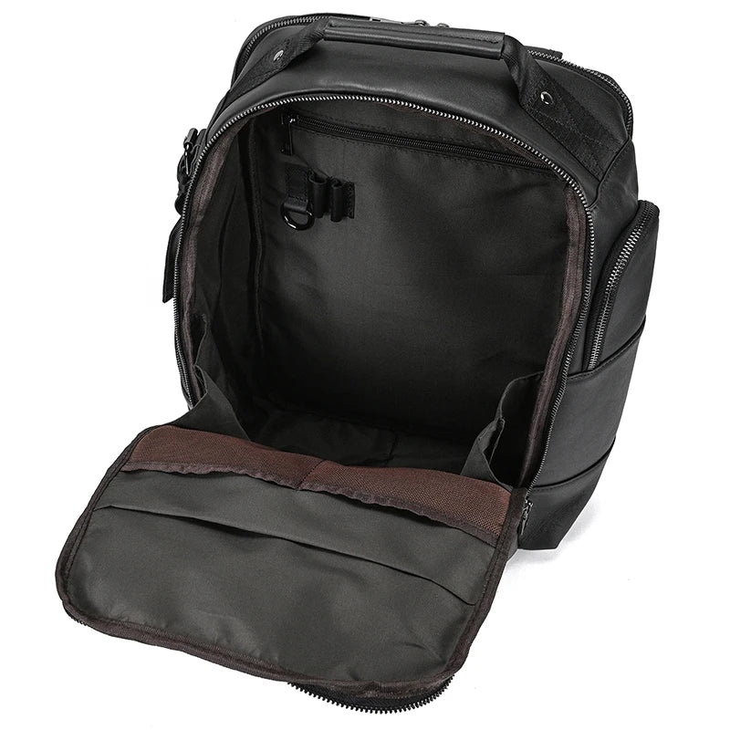 Newsbirds men's leather backpack retro luxury fashion style bagpack travel bag backpack school bag for man leather daypack men