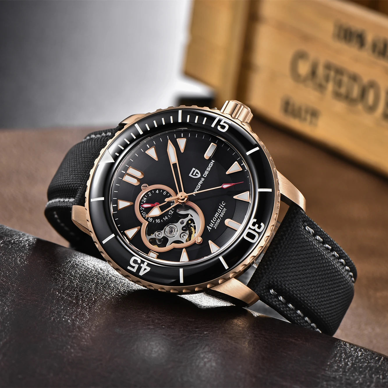 PAGANI Men's Stainless Steel Automatic Mechanical Wristwatch Sapphire Business Waterproof Tourbillon Luminous Watch