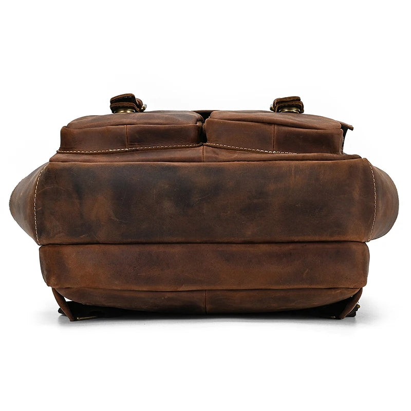 Newsbirds men's leather backpack retro luxury fashion style bagpack travel bag backpack school bag for man leather daypack men