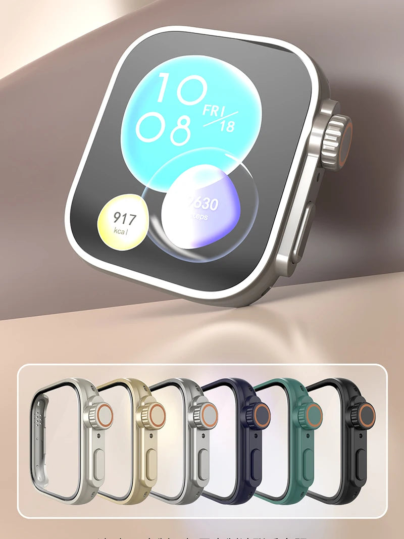 Change To Ultra Case for Huawei Watch Fit 3 4 4Pro Tempered Glass Cases Screen Protector for Huawei Fit4 Fit3 Upgrade to Ultra 2