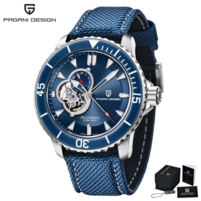 PAGANI Men's Stainless Steel Automatic Mechanical Wristwatch Sapphire Business Waterproof Tourbillon Luminous Watch