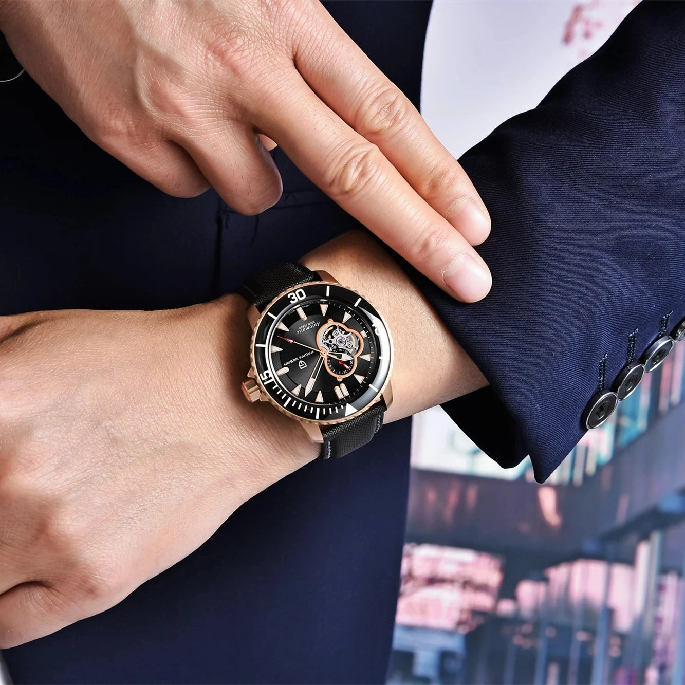 PAGANI Men's Stainless Steel Automatic Mechanical Wristwatch Sapphire Business Waterproof Tourbillon Luminous Watch