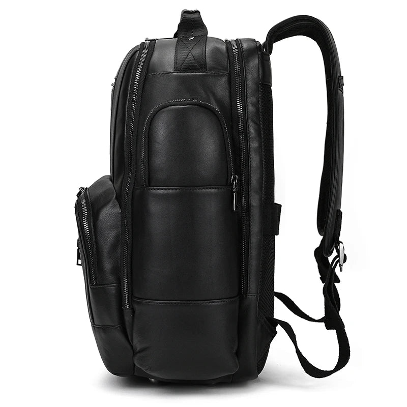 Newsbirds men's leather backpack retro luxury fashion style bagpack travel bag backpack school bag for man leather daypack men