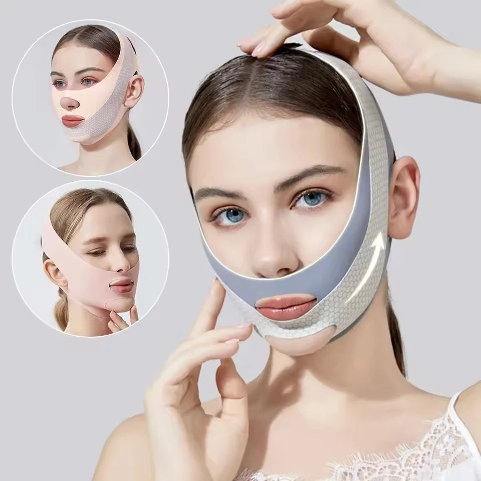 Facial slimming belt, V-shaped, double chin reducer, facial lifting belt, anti-wrinkle, facial massage, female skin care tools